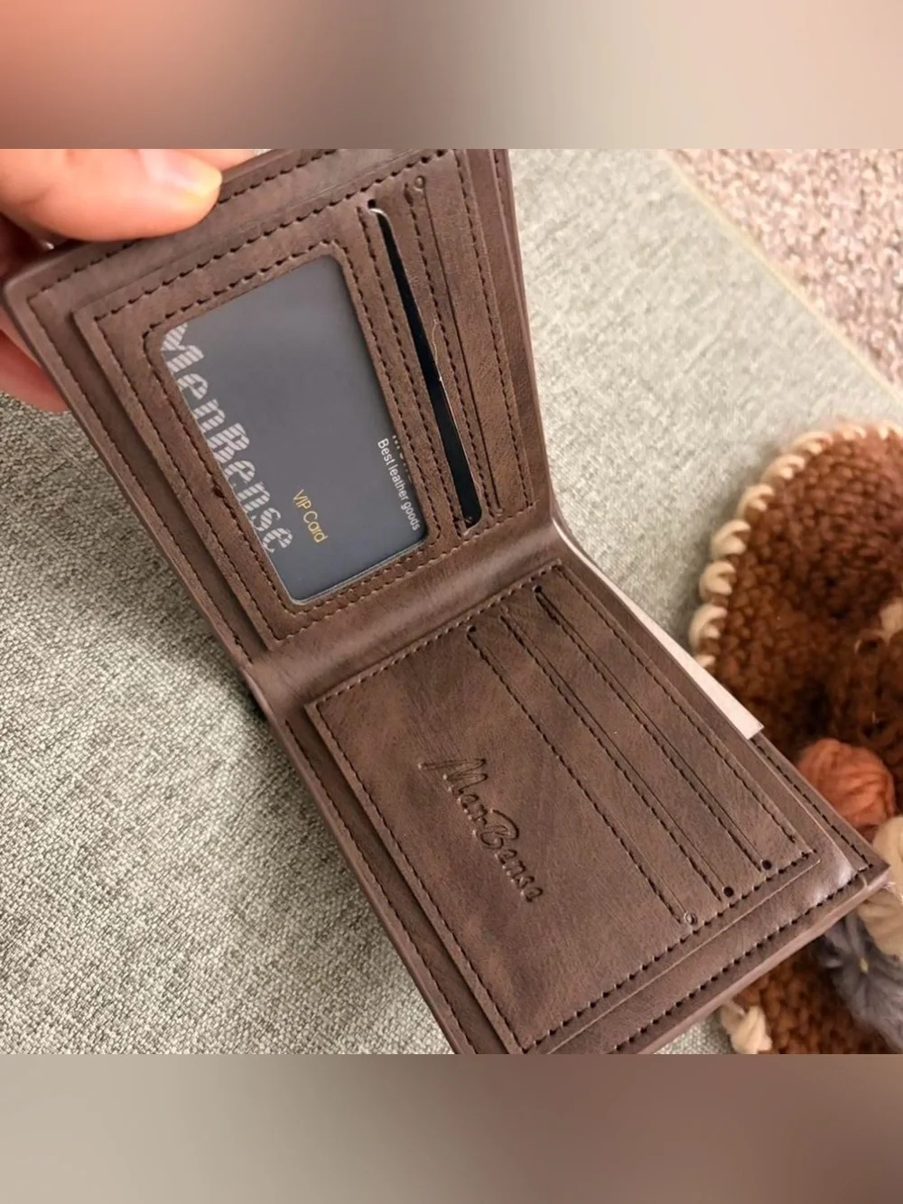 Vintage Dark Brown Slim Leather Card Holder